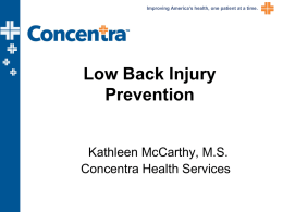 Low Back Injury Prevention