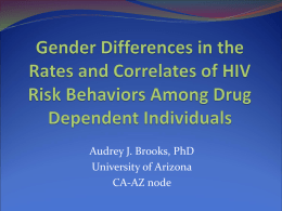 Gender differences in the rates and correlates of HIV risk