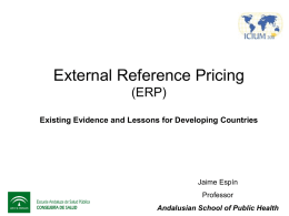 External Reference Pricing