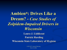 Ambien : Drives Like a Dream?