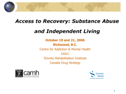Drug Use and Abuse - Independent Living Canada / Vie