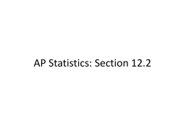 AP Statistics: Section 12.2