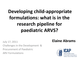 Developing child-appropriate formulations: what is in the