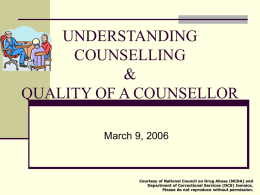 UNDERSTANDING COUNSELLING & QUALITY OF A …