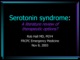 Serotonin syndrome: A literature review of therapeutic
