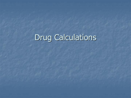 Drug Calculations