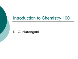 Introduction to Chemistry 100 - St. Francis Xavier University