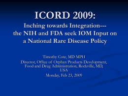 ICORD 2009: Facilitating Cooperation in Regulatory Efforts