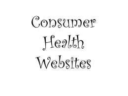 Consumer Health Websites - Claremont Senior Computer Club