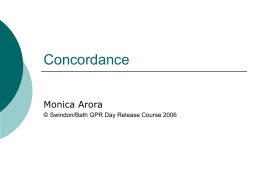Concordance Monica Arora Bath VTS 2006 ppt