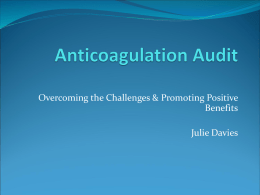 Anticoagulation Audit - Quality Improvement Faculty