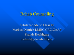 Rehab Counseling 05 - University of Florida