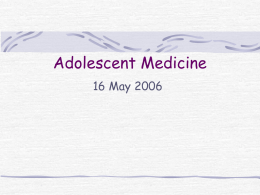 Adolescent Medicine - NCC Pediatrics Residency @ Walter