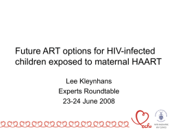 Future ART options for HIV-infected children exposed to