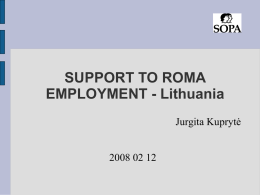 SUPPORT TO ROMA EMPLOYMENT