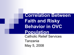 Correlation Between Faith and Risky Behavior in OVC Population