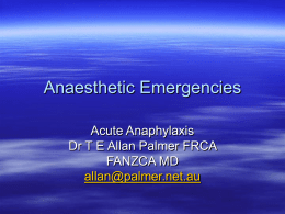 Anaesthetic Emergencies