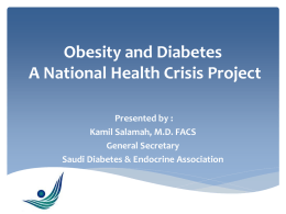 Obesity and Diabetes A National Health Crisis Project