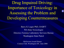 Technology, Toxicology and Drug Driving Laws