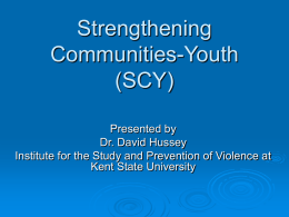 Strengthening Communities – Youth (SCY)