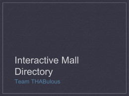 Interactive Mall Directory - University of British Columbia