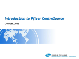 Introduction to Pfizer CentreSource