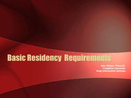 Basic Residency Requirements