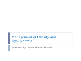 Management of Obesity and Dyslipidemia