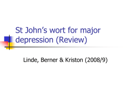 St John’s wort for major depression (Review)