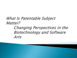 What Is Patentable Subject Matter?