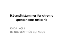 H1-antihistamines for chronic spontaneous urticaria