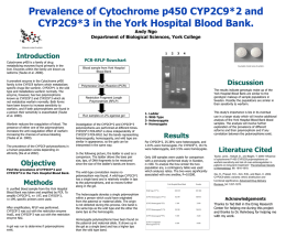 Prevalence of Cytochrome p450 CYP2C9*2 and *3 in York, Pa