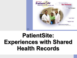 PatientSite: Experiences with Shared Health Records