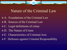 Nature of the Criminal Law