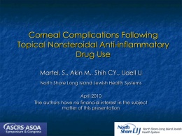 Corneal Complications Following Topical Nonsteroidal Anti