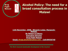 Alcohol Policy: The need for a broad consultation process