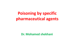 Poisoning by specific pharmaceutical agents