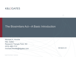 The Biosimilars Act