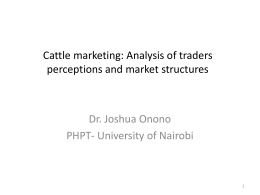 Cattle marketing: understanding traders perceptions and
