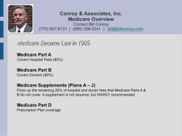 Conroy Insurance Services Medicare Tutorial Contact Bill