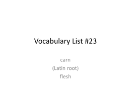 Vocabulary List #23 - Bakersfield High School