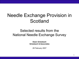 Needle Exchange Provision in Scotland
