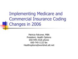Implementing Medicare and Commercial Insurance Coding