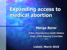 Access to Medical Abortion