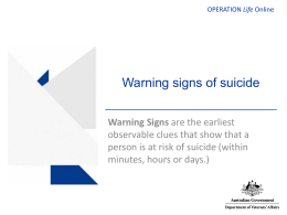 Warning signs of suicide - Department of Veterans' Affairs