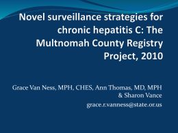 Novel surveillance strategies for chronic hepatitis C: The