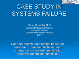 Case Example Systems Failure