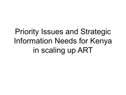 Priority Issues and Strategic Information Needs for Kenya in scaling