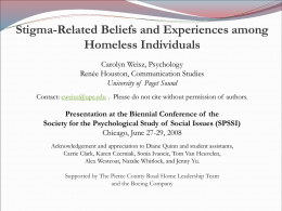 Stigma-related beliefs and experiences among homeless individuals