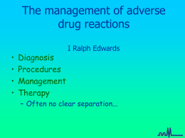 The management of adverse drug reactions